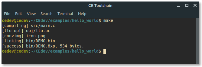 Building the Hello World example